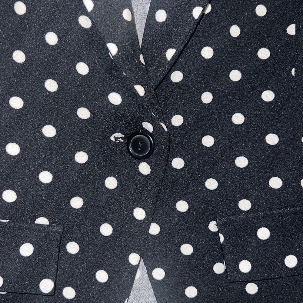 Kaii Black Polka Dot Tailored Design Ruched Sleeve Blazer NWT - Picture 11 of 16